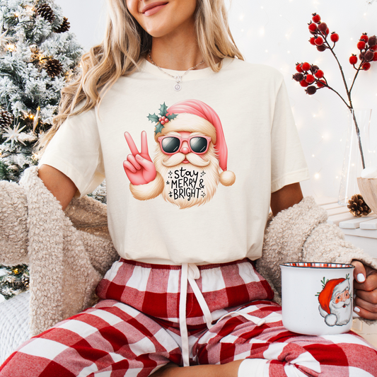 Stay Merry & Bright Christmas Tee