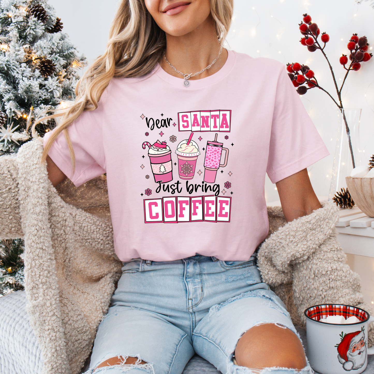 Santa Just Bring Coffee Tee