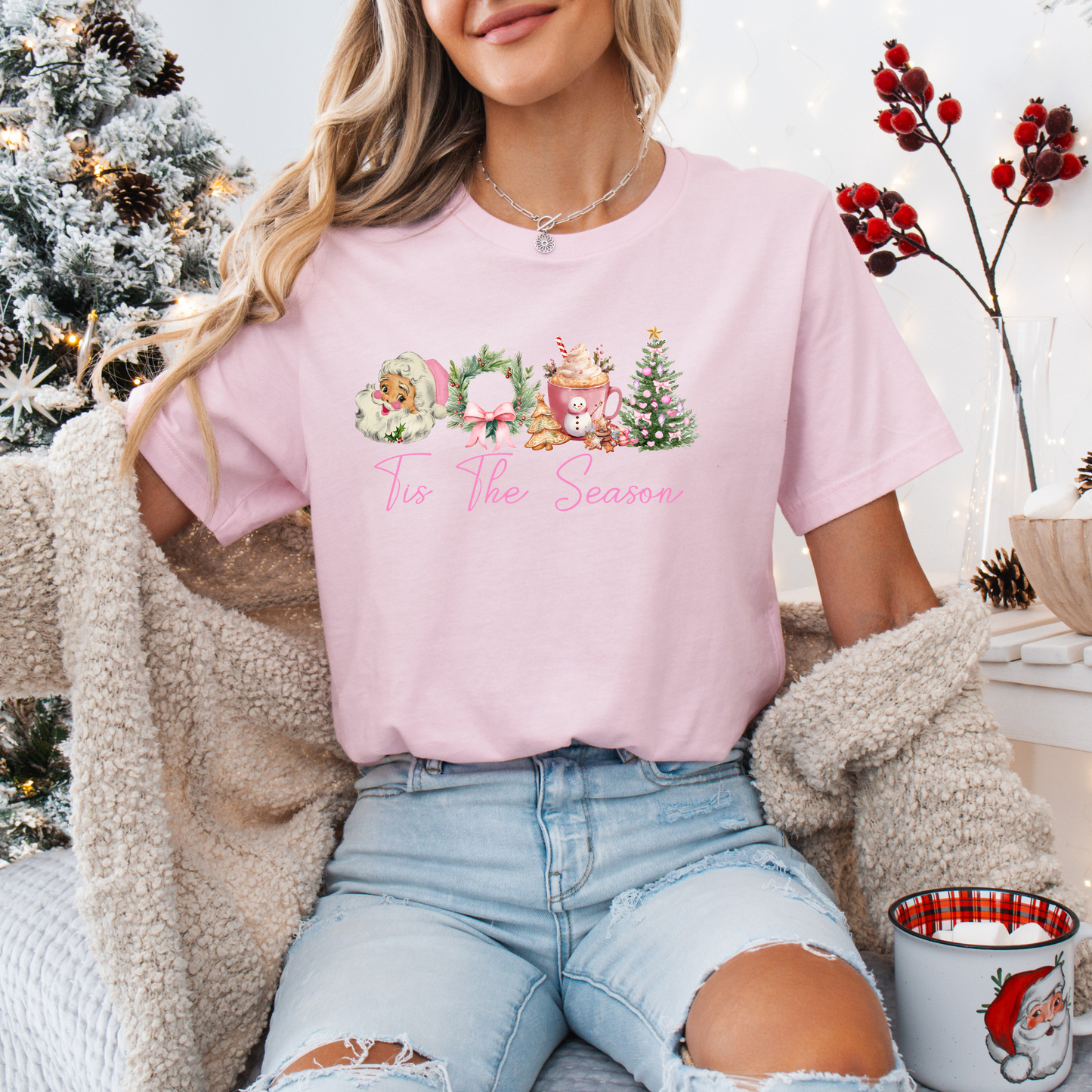 Pink Tis The Season Tee