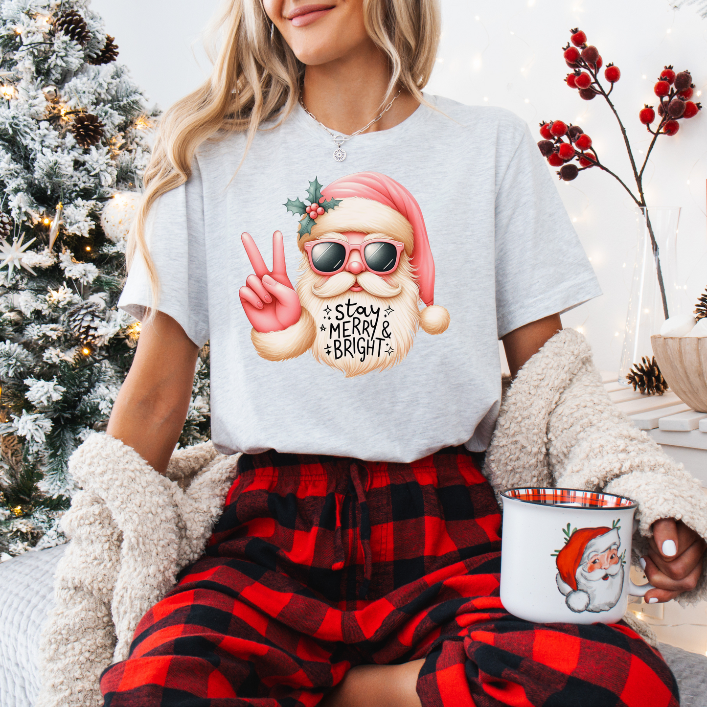 Stay Merry & Bright Christmas Tee