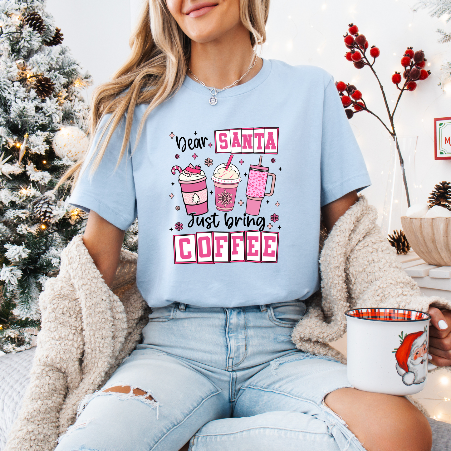 Santa Just Bring Coffee Tee