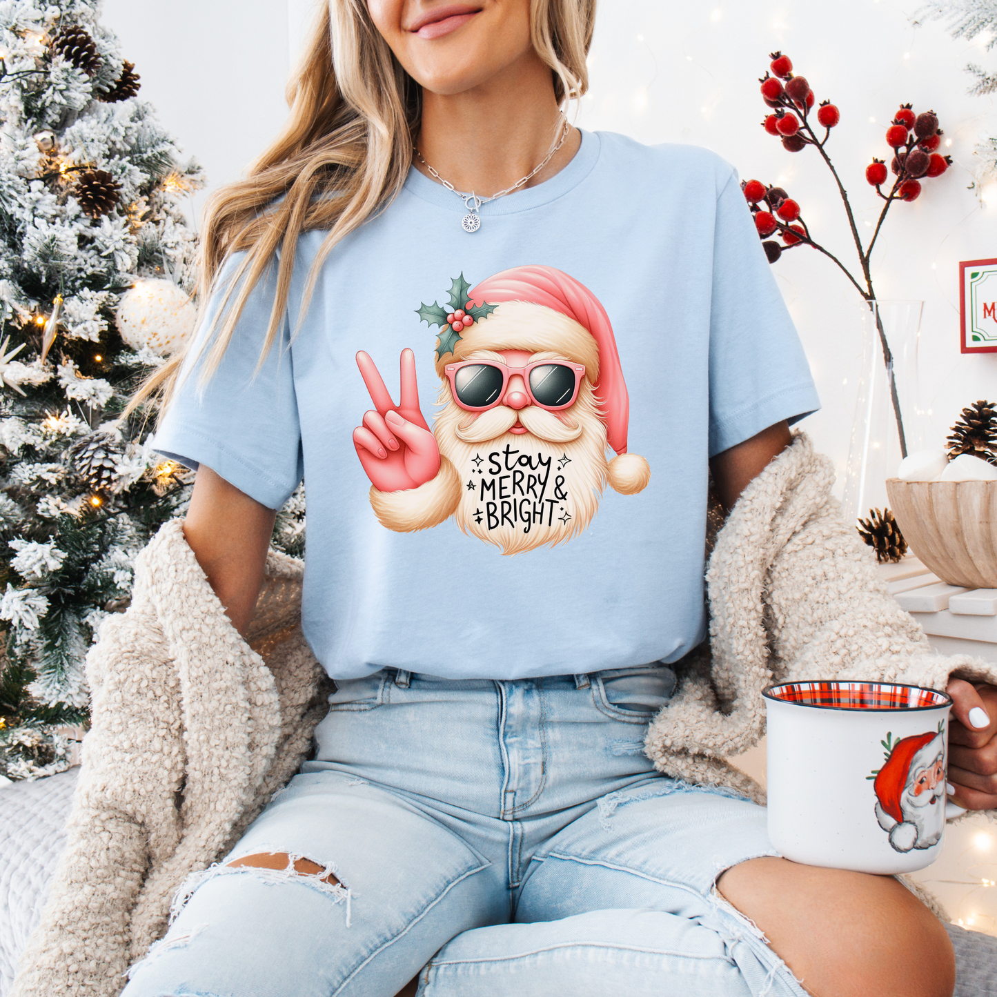 Stay Merry & Bright Christmas Tee