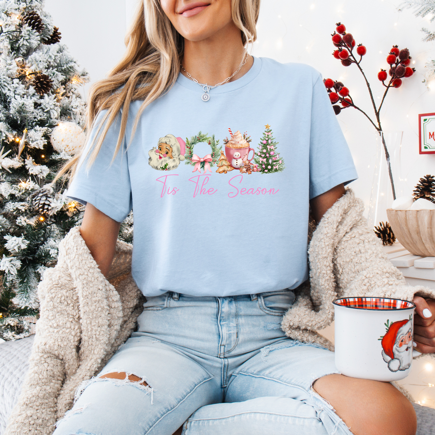 Pink Tis The Season Tee