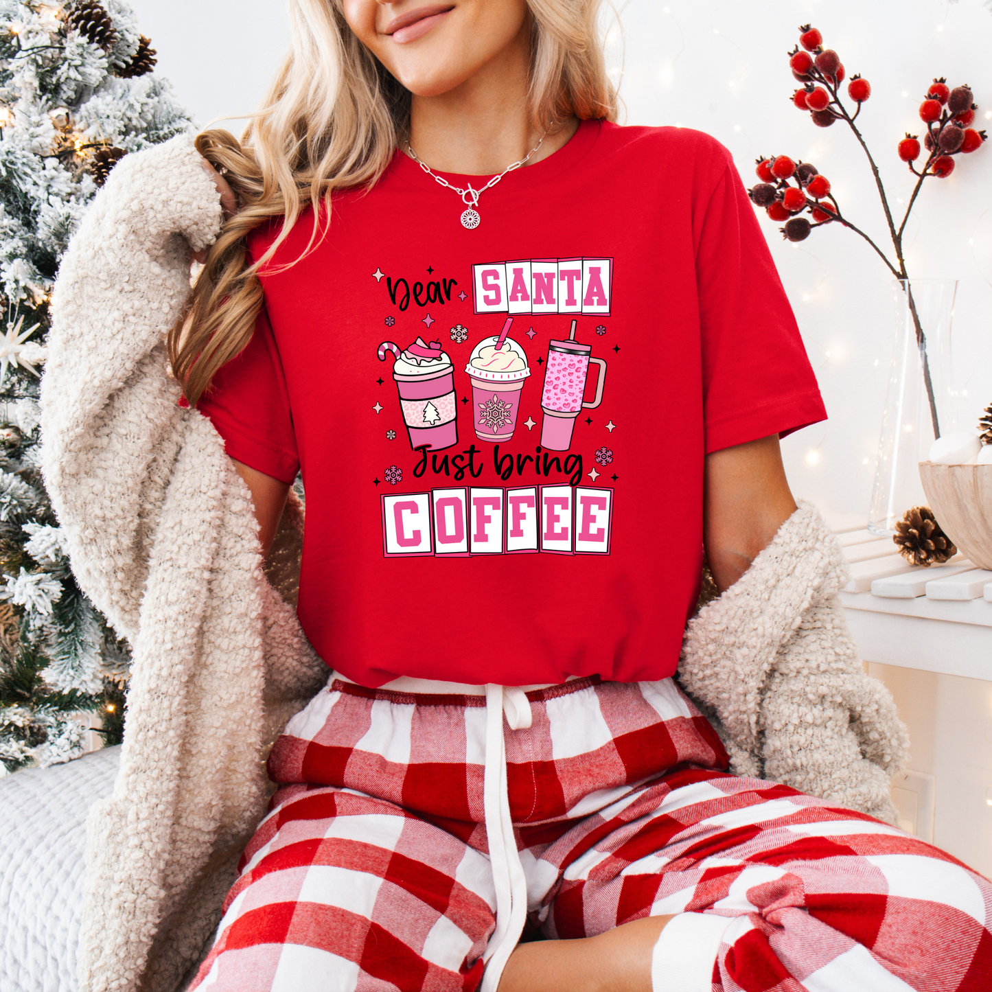 Santa Just Bring Coffee Tee